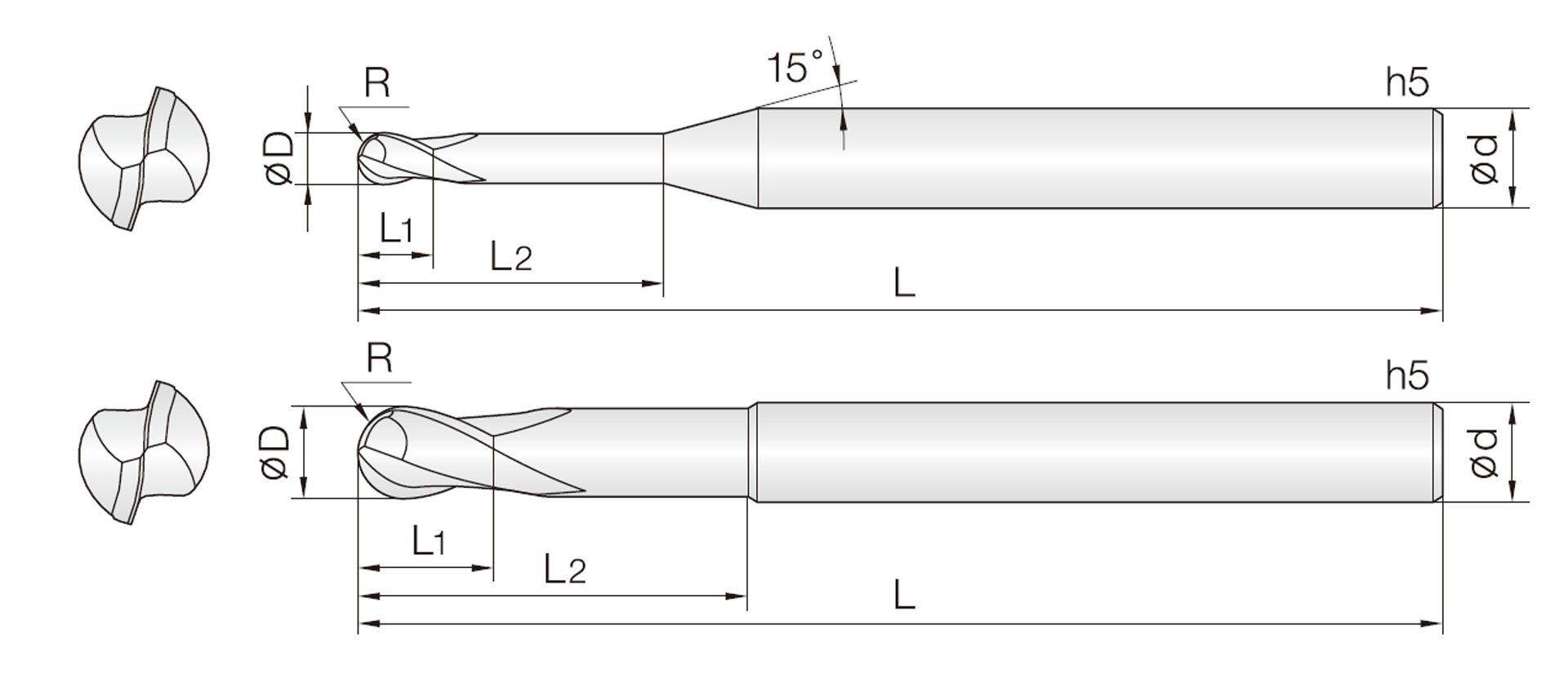 2COB (45° 헬릭스 리브 볼)