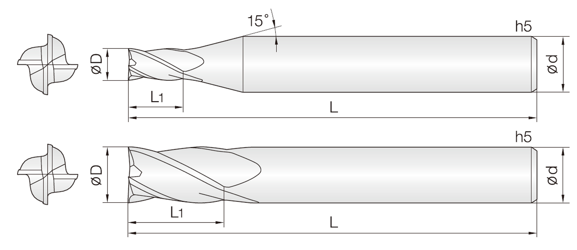4HSE (짧은 길이 엔드밀)