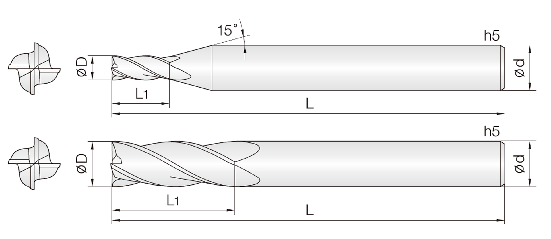 4HCE (표준 길이 엔드밀)
