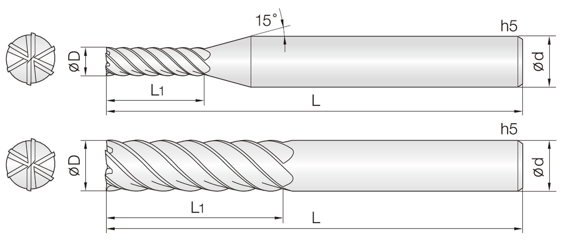 6&8HEM (45° 헬릭스 엔드밀)