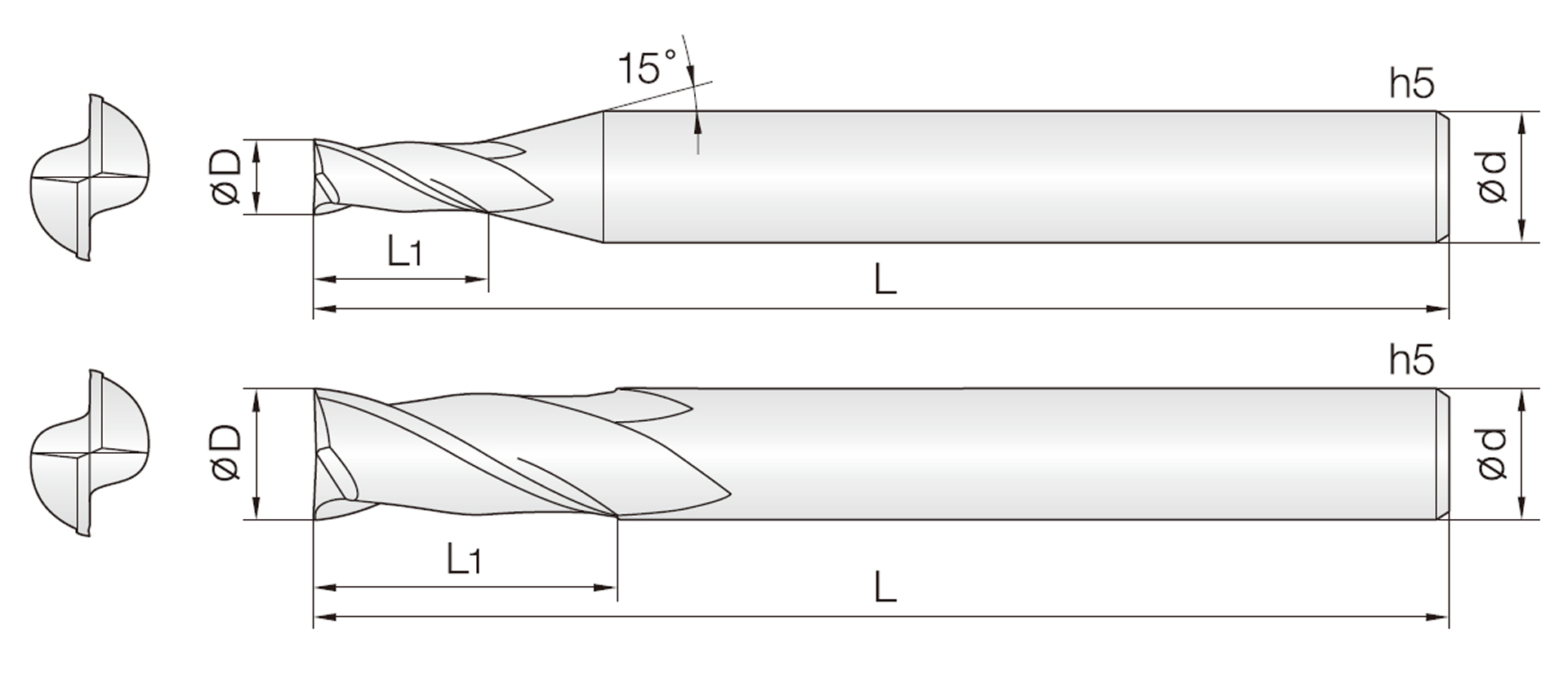 2HCEG (표준 길이 엔드밀)
