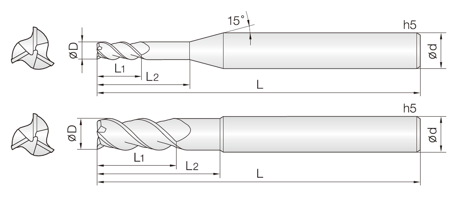 3SUE (45° 헬릭스 엔드밀)