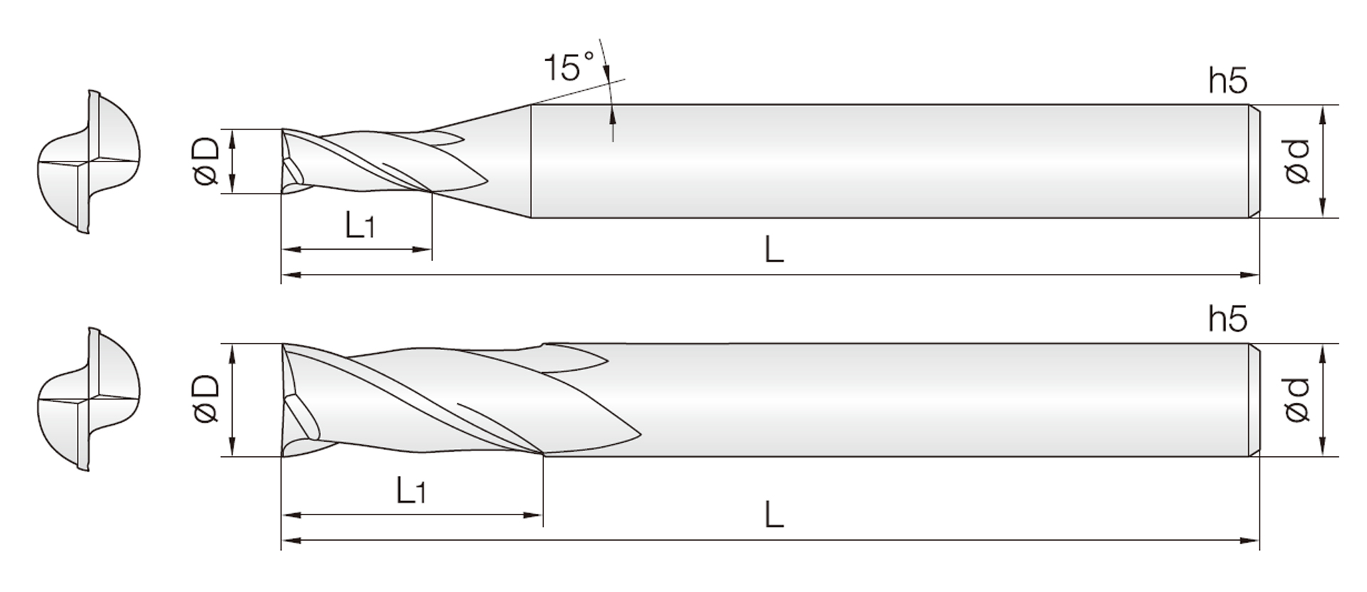 2DLE ( R-TAC코팅 엔드밀)