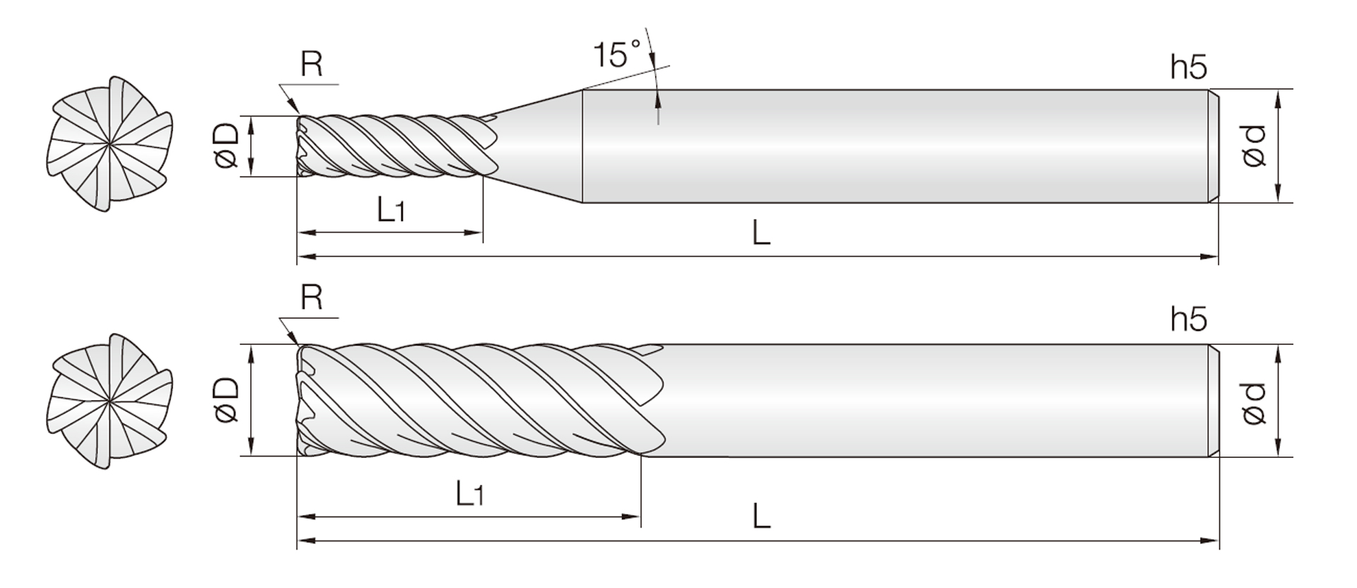 6CRL (45° Drall Torusfräser lang)